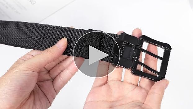 Sportmusies Men's Nylon Military Tactical Belt Double Pin
